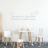 Muursticker Dag Sterren, Dag Maan -  Zilver -  80 x 28 cm  -  baby en kinderkamer  alle - Muursticker4Sale