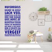 Muursticker Huisregels - Donkerblauw - 60 x 115 cm - nederlandse teksten woonkamer