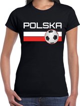 Polska / Polen voetbal / landen t-shirt zwart dames S
