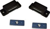 6x stuks magneetsnapper / magneetsnappers met metalen sluitplaat - bruin - deurstoppers / deurvastzetters / magneetbevestiging