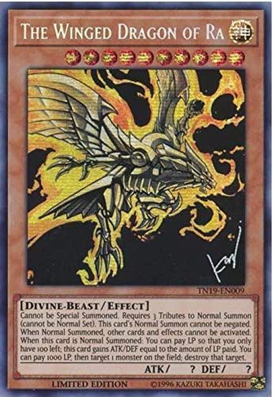 The Winged Dragon of Ra Yu-Gi-Oh – TN19 – Yu Gi Oh cards – Yu Gi Oh kaarten – Ultra rare versie – In kaarthouder!