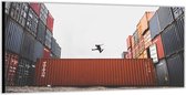 Dibond –Freestyler bij Zeecontainers– 200x100 Foto op Aluminium (Met ophangsysteem)