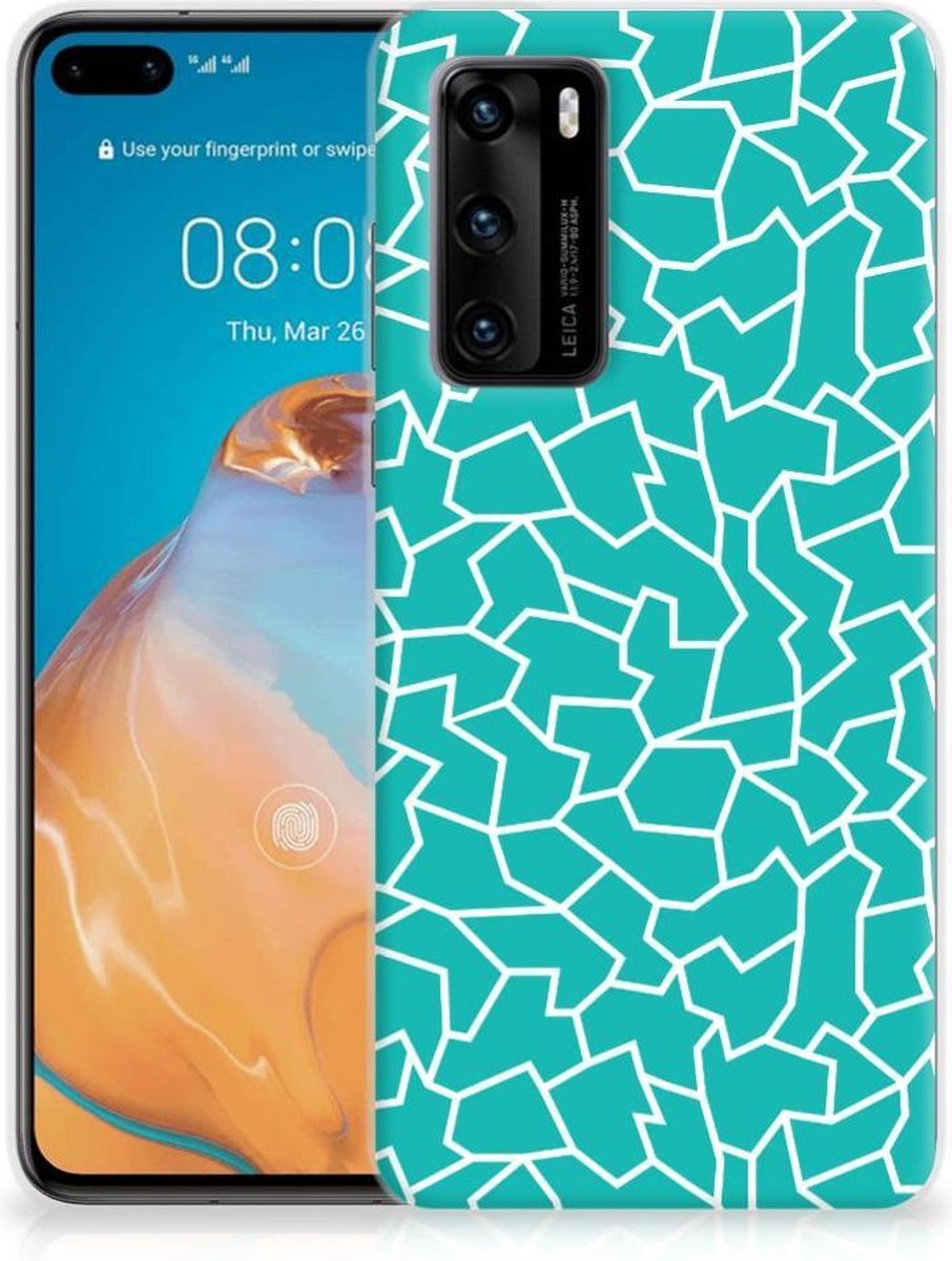 Huawei P40 Hoesje maken Cracks Blue