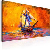 Schilderijen Op Canvas - Schilderij - Ocean of the Setting Sun 120x80 - Artgeist Schilderij