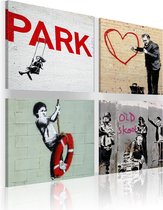 Schilderijen Op Canvas - Schilderij - Banksy - stedelijke inspiratie 80x80 - Artgeist Schilderij