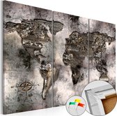 Schilderijen Op Canvas - Afbeelding op kurk - Opalescent Map [Cork Map] 60x40 - Artgeist Schilderij