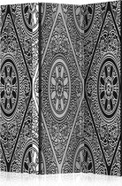 Kamerscherm - Scheidingswand - Vouwscherm - Ethnic Monochrome [Room Dividers] 135x172 - Artgeist Vouwscherm