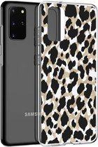 iMoshion Hoesje Geschikt voor Samsung Galaxy S20 Plus Hoesje Siliconen - iMoshion Design hoesje - Goud / Zwart / Golden Leopard