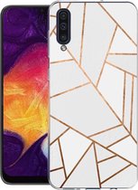 iMoshion Hoesje Geschikt voor Samsung Galaxy A30s / A50 Hoesje Siliconen - iMoshion Design hoesje - Wit / Meerkleurig / Goud / White Graphic