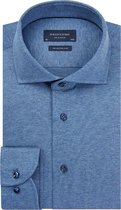 Profuomo - Knitted Jersey Overhemd Blauw - 44 - Heren - Slim-fit