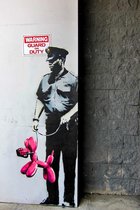 BANKSY Police Guard Pink Balloon Dog Canvas Print