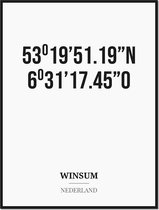 Poster/kaart WINSUM met coördinaten