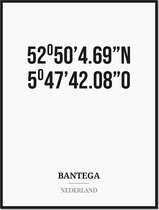 Poster/kaart BANTEGA met coördinaten