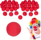Relaxdays 50 x clownsneus rood - clowns neus kinderen & volwassenen - neus clown