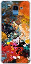 6F hoesje - geschikt voor Samsung Galaxy J6 (2018) -  Transparant TPU Case - Colourful Palette #ffffff