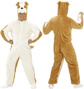 Widmann - Hond & Dalmatier Kostuum - Dieren Onesie Pluche Bulldog Kostuum - Bruin - Medium / Large - Carnavalskleding - Verkleedkleding