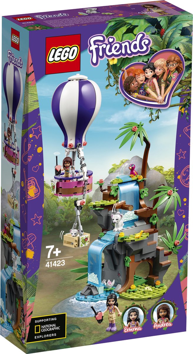 LEGO Friends Tijger reddingsactie met luchtballon in jungle 41423 — afbeelding 2
