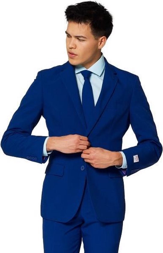 OppoSuits Navy Royale - Costume d'été pour homme - Bleu - Fête - Taille 52