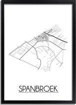DesignClaud Spanbroek Plattegrond poster A4 + Fotolijst wit