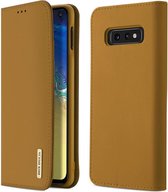 Dux Ducis Luxe Book Case Samsung Galaxy S10E Hoesje Echt Leer Khaki