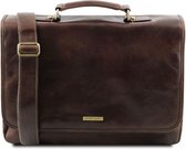 Tuscany Leather - Leren aktetas 'Mantova' - Donkerbruin - TL141450