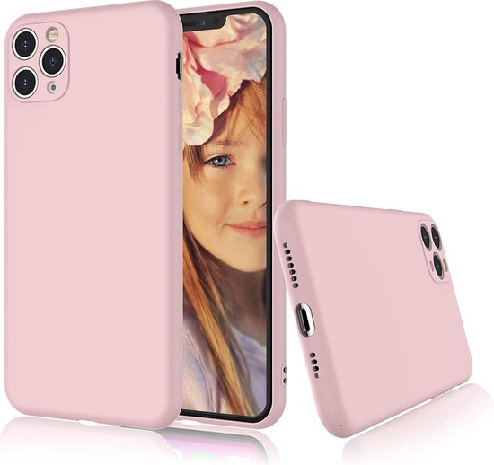 kussen Briesje betreden Siliconen hoesje met camera bescherming geschikt voor Apple iPhone 11 Pro  Max - roze | bol.com