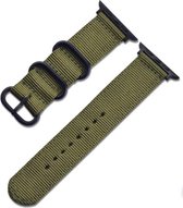 SmartphoneClip® Nylon army Bandje met metalen accenten geschikt voor Apple Watch 42mm, 44mm, 45mm, en 49 mm (alle generaties)