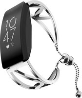 SmartphoneClip® Luxe armband zilver Bandje geschikt voor Fitbit Inspire (HR, 2)
