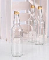 4x Glazen flessen met schroefdop 500 ml - Glasflessen / flessen met schoefdoppen