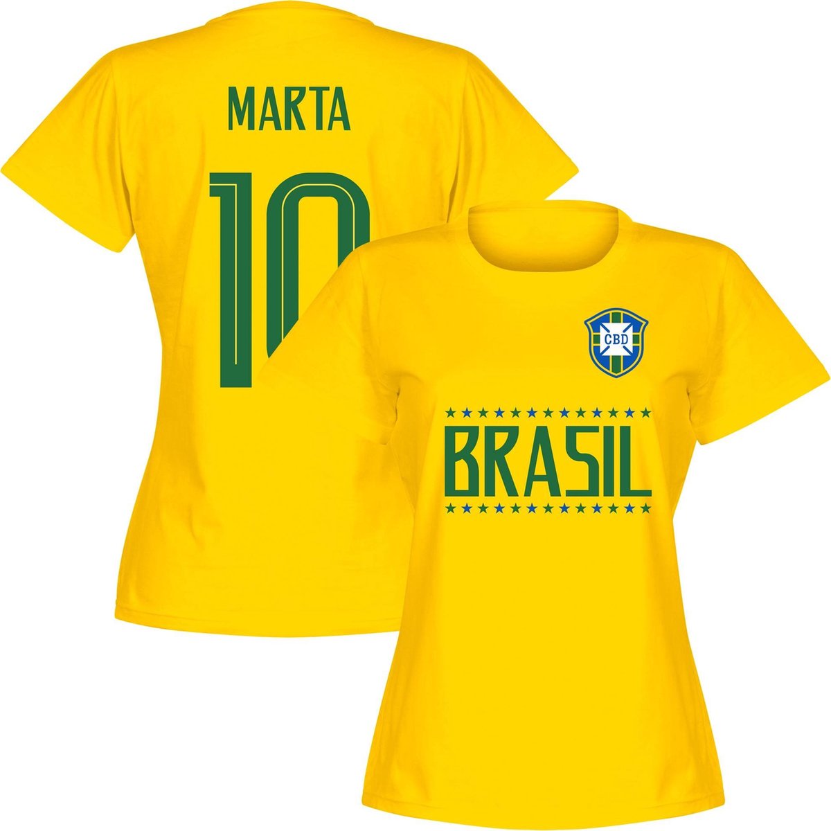 Brazilië Team Dames Marta 10 T-shirt - Geel - L