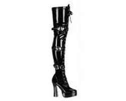Pleaser - ELECTRA-3028 Plateau overknee Laarzen - US 8 - 38 Shoes - Zwart