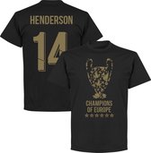 Liverpool Trophy Henderson 14 Champions of Europe 2019 T-Shirt - Zwart - XS