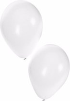 Bellatio Decorations ballonnen - 50 stuks - wit - 27 cm - helium of lucht - verjaardag / versiering