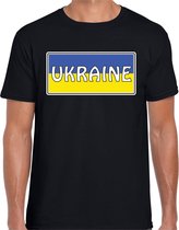 Oekraine / Ukraine landen t-shirt zwart heren S