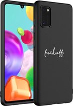 iMoshion Design voor de Samsung Galaxy A41 hoesje - Fuck Off - Zwart