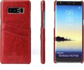 Fierre Shann Retro Oil Wax Texture PU lederen tas voor Galaxy Note 8, met kaartsleuven (rood)