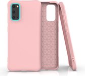 Voor Galaxy S20 effen kleur TPU slanke schokbestendige beschermhoes (roze)