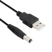 USB Male naar DC 5,5 x 2,1 mm voedingskabel, lengte: 60 cm