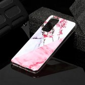 Voor Huawei P40 Marble Pattern Soft TPU beschermhoes (Plum Blossom)