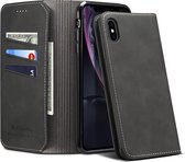 PU + TPU horizontale flip lederen tas met houder en kaartsleuven en portemonnee voor iPhone XS Max (zwart)