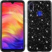 Glitterpoeder schokbestendige TPU-beschermhoes voor xiaomi redmi 7 (zwart)