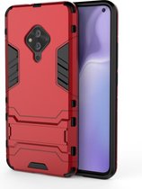 Voor Vivo S5 schokbestendige pc + TPU beschermhoes met onzichtbare houder (rood)
