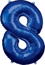 Amscan Folieballon 53 X 83 Cm Nummer 8 Blauw