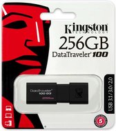 Kingston DataTraveler 100 G3 256GB USB Stick 3.0 Flash Drive - Zwart