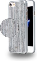 Azuri Apple iPhone 7 hoesje - Elegant houten backcover - Grijs