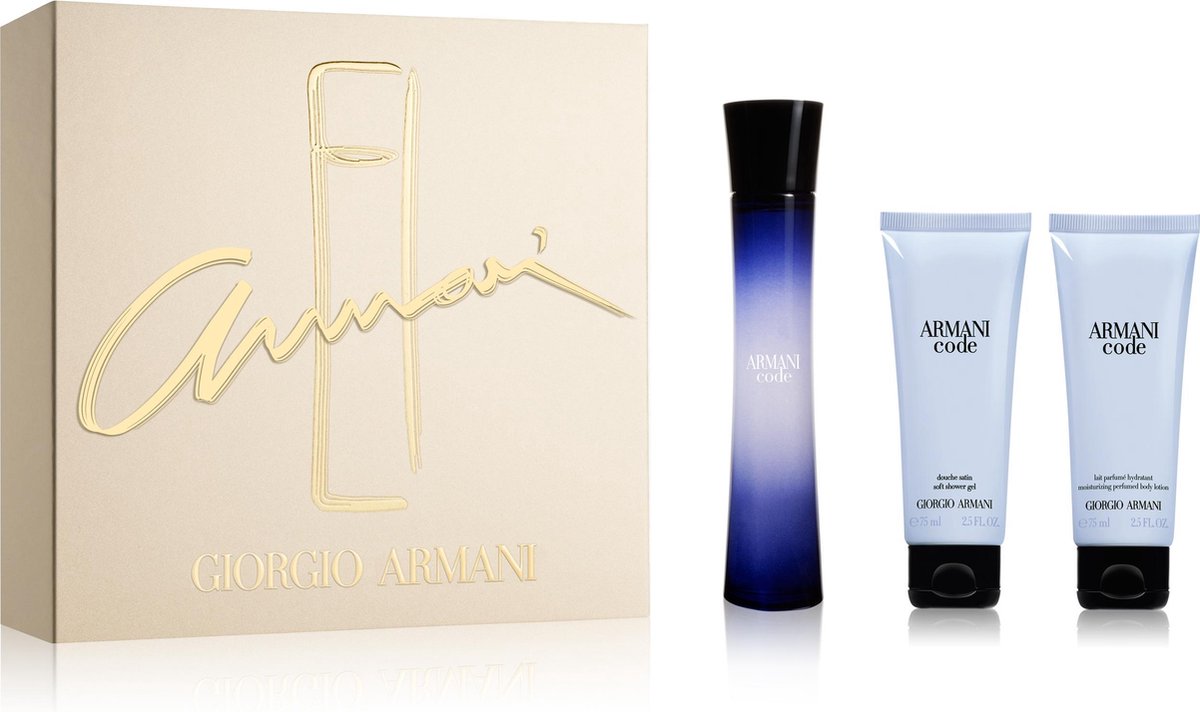 Giorgio Armani Code Pour Femme - Geschenkset - Eau de parfum 75 ml + Douchegel 75 ml + Body lotion 75 ml - Armani