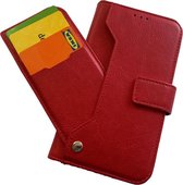Samsung Galaxy J4 Hoesje - Portemonnee Book Case met Extra Pasjeshouder Vakken - Rood