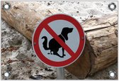 Tuinposter –Bord met Verboden Te Poepen voor Honden– 60x40 Foto op Tuinposter (wanddecoratie voor buiten en binnen)