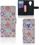 Book Case met foto Nokia 5.3 GSM Hoesje Tiles Color