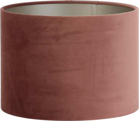Light & Living Cilinder Lampenkap Velours - Dusky Pink - Ø30x21cm - voor Tafellampen, Staande lamp